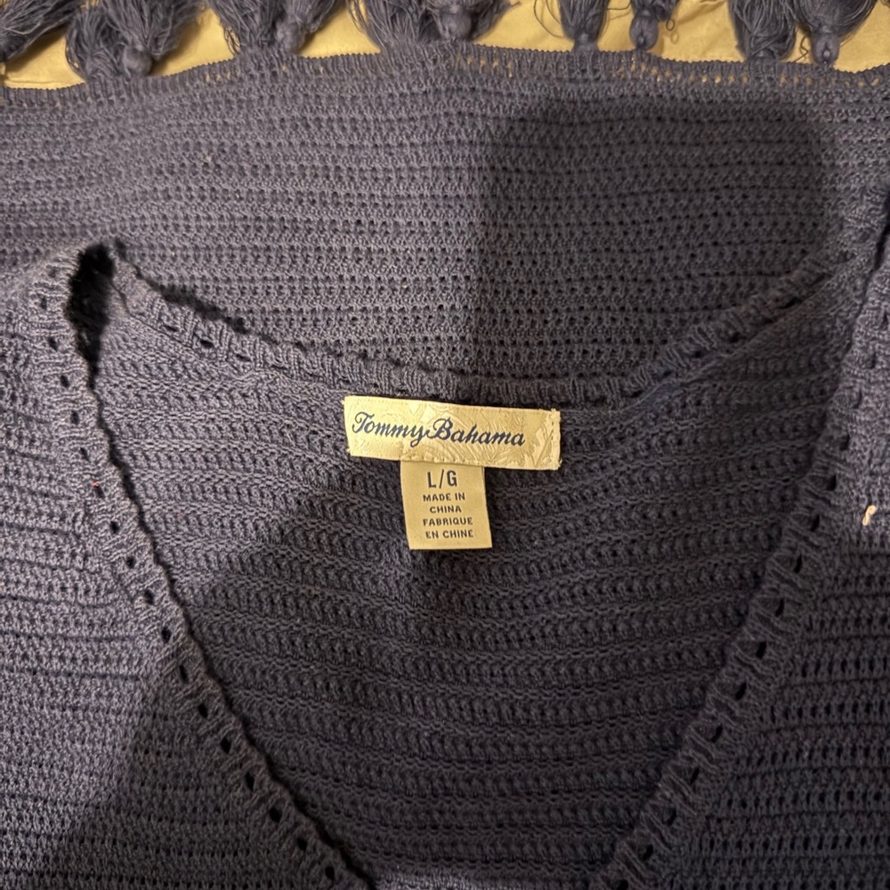 Tommy Bahama Women's Deep Blue V-Neck Sweater